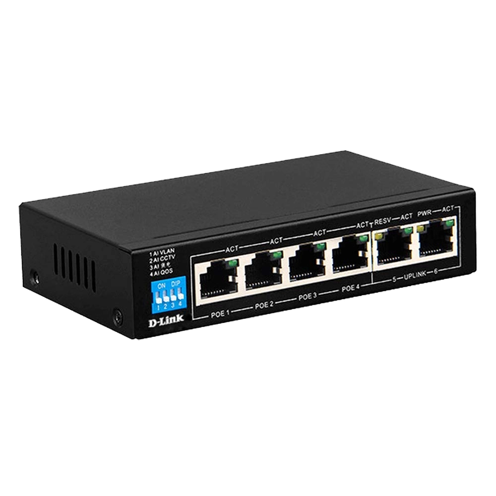 D-Link Poe Switch 4 Port (4 GE + 1 GE + 1 SFP Port) DGS-F1006P-E view 3